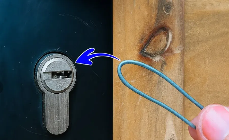 استفاده از پنس باریک یا موچین برای بیرون آوردن کلید شکسته