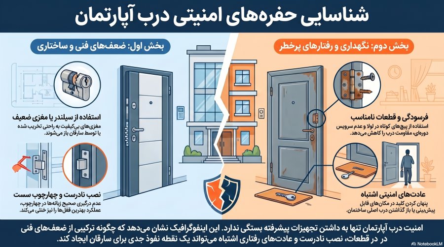 ضعف امنیت درب آپارتمان کجاس