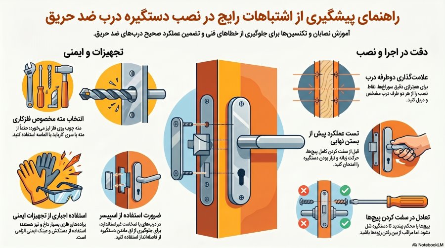 آموزش نصب دستگیره ضد حریق | 6 اشتباه رایج! 2 اشتباهات رایج هنگام نصب دستگیره درب ضد حریق