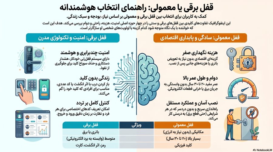 تفاوت قفل برقی و معمولی | 5 تفاوت که باید بدانید! 2 قفل برقی یا معمولی