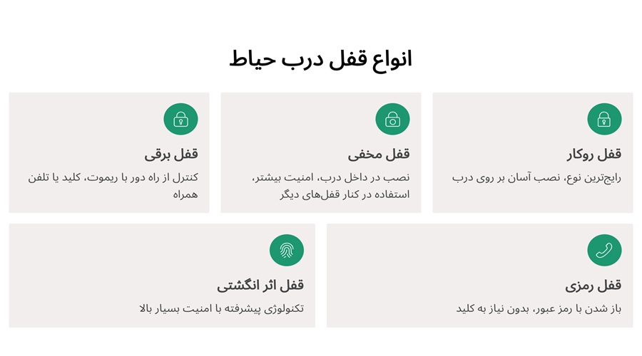 انواع قفل درب حیاط