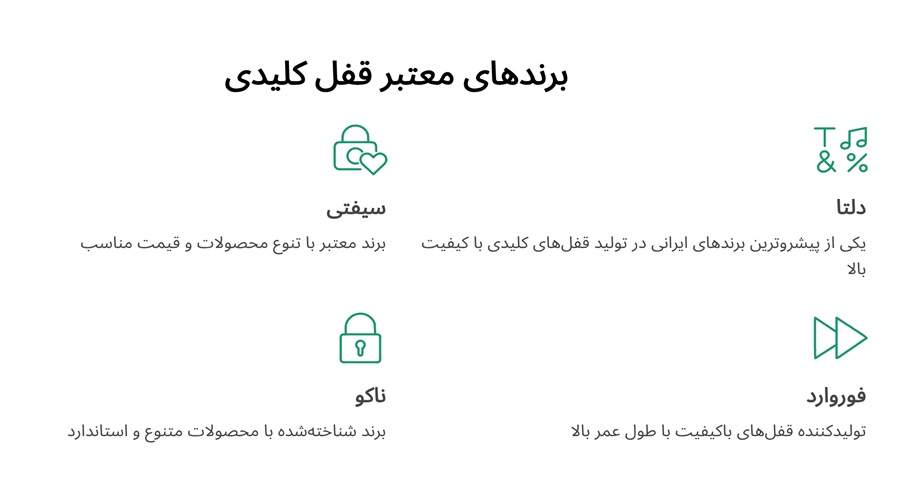 برندهای معتبر قفل کلیدی