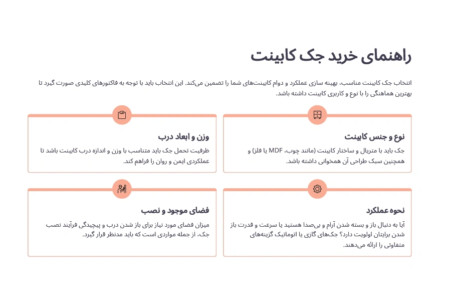 راهنمای خرید جک کابینت