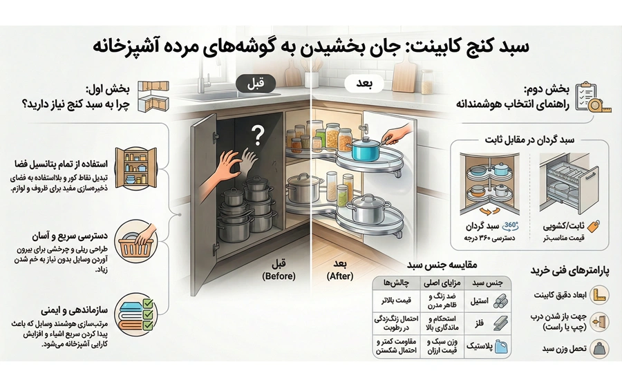 سبد کنج کابینت